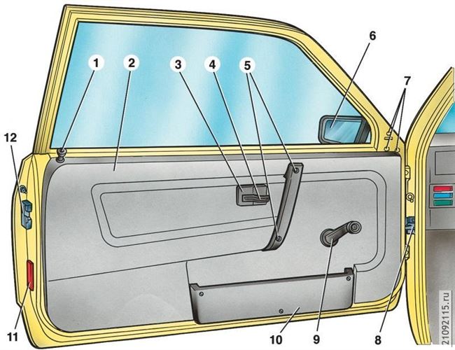 Разборка и сборка на авто ВАЗ 2109 передней двери